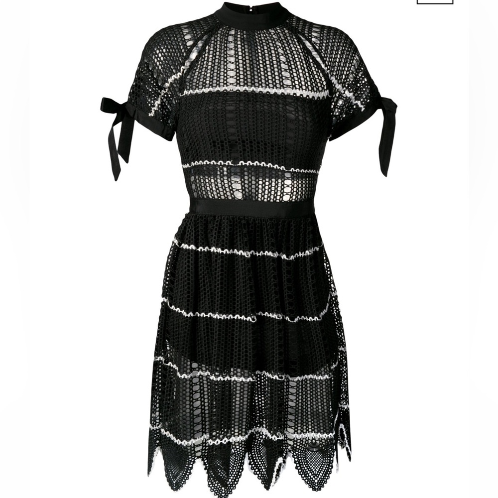 SELF - PORTRAIT mesh knit dress